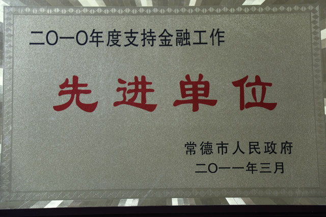 2010年度支持金融工作一“先進(jìn)單位”